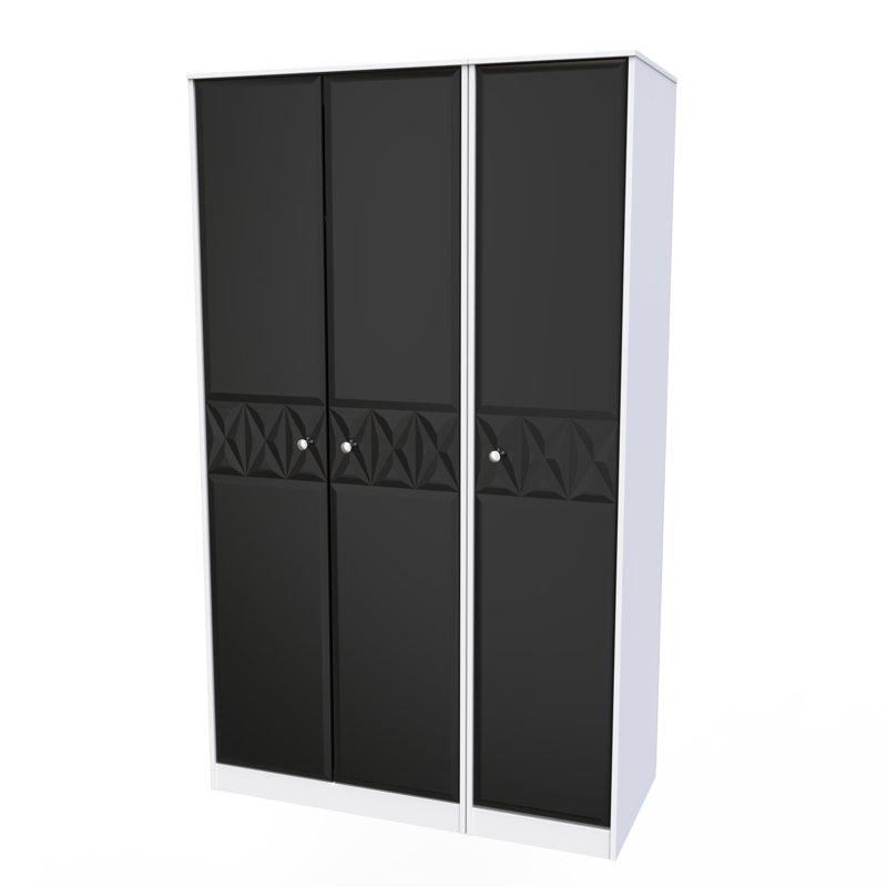 Carnlea Manufactured Wood Wardrobe, Black/White