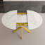 Table de salle à manger moderne et simple avec pales extensibles, base en acier au carbone en X, robuste et durable, convenant aux restaurants, petits appartements et cuisines (peut accueillir 4 à 6 personnes)
