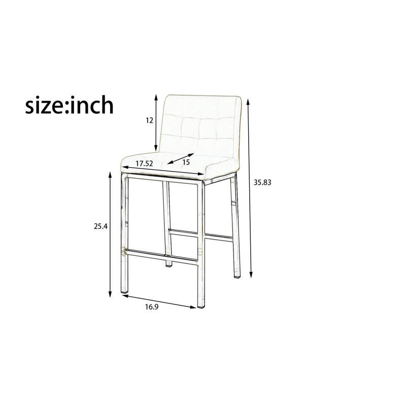 Tabouret de comptoir 25,4 po Gurtrue, Blanc