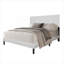 Lit plateforme double, similicuir en polyuréthane blanc doux, aucun mobilier de chambre à coucher minimaliste contemporain requis-129488305