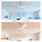 60 Inch Modern Gold Ceiling Fan with Smart Remote Control, Reversible DC Motor - Energy Efficient 6-Speed Ceiling Fan for Bedroom Living Room