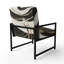 Fauteuil rembourré moderne noir, argent et or-542299812