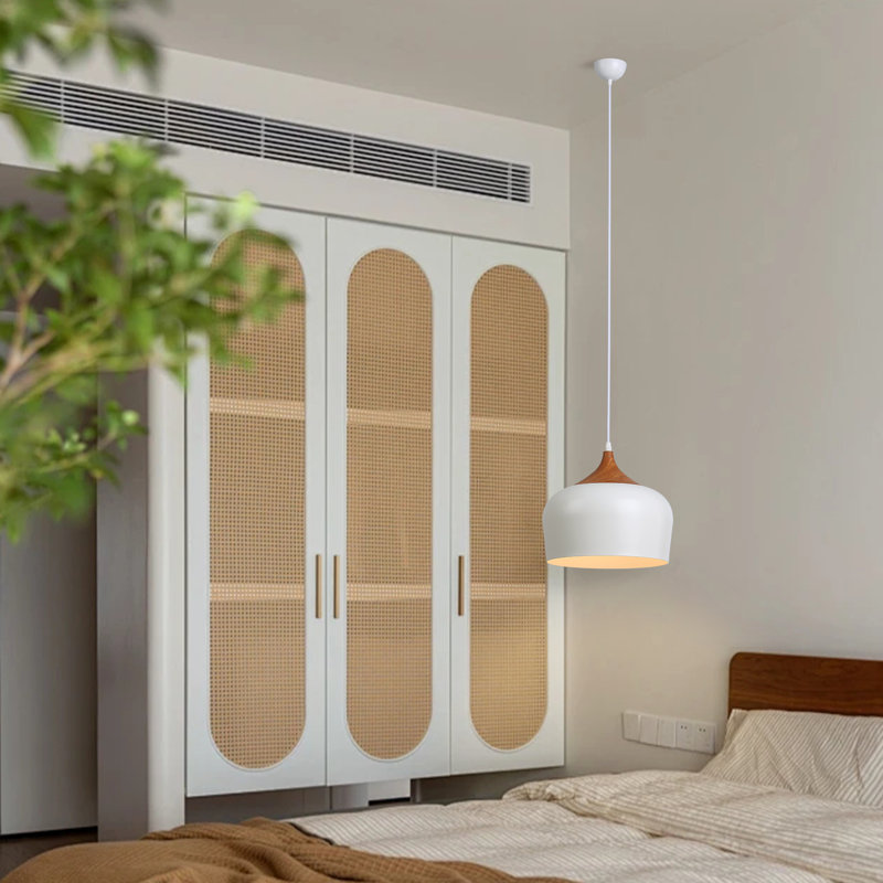 Luminaire suspendu moderne dôme blanc 11,8 pouces
