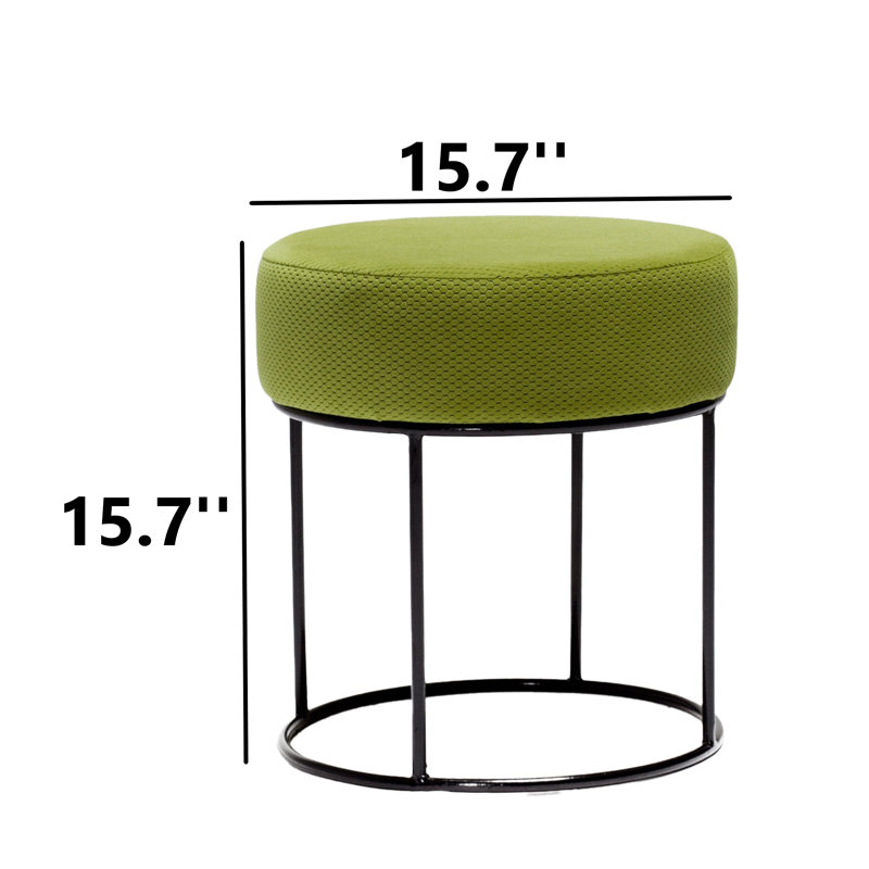 Emmi-Leigh Round Footstool Ottoman, Green