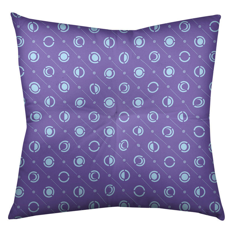 Coussin de sol à phases de lune classiques, 30 po x 30 po, Mauve/bleu sarcelle