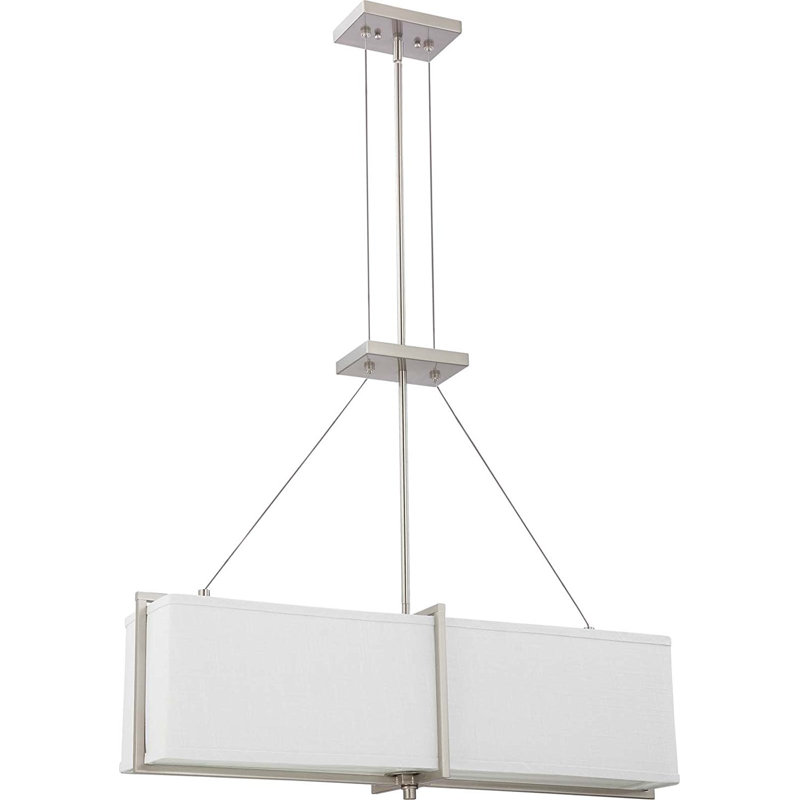 4 - Light Kitchen Island Pendant, Brushed Nickel, Slate Gray