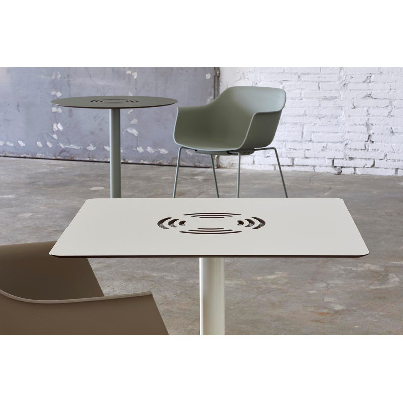 Toledo Aire Outdoor Square Dining Table, Greenish Gray