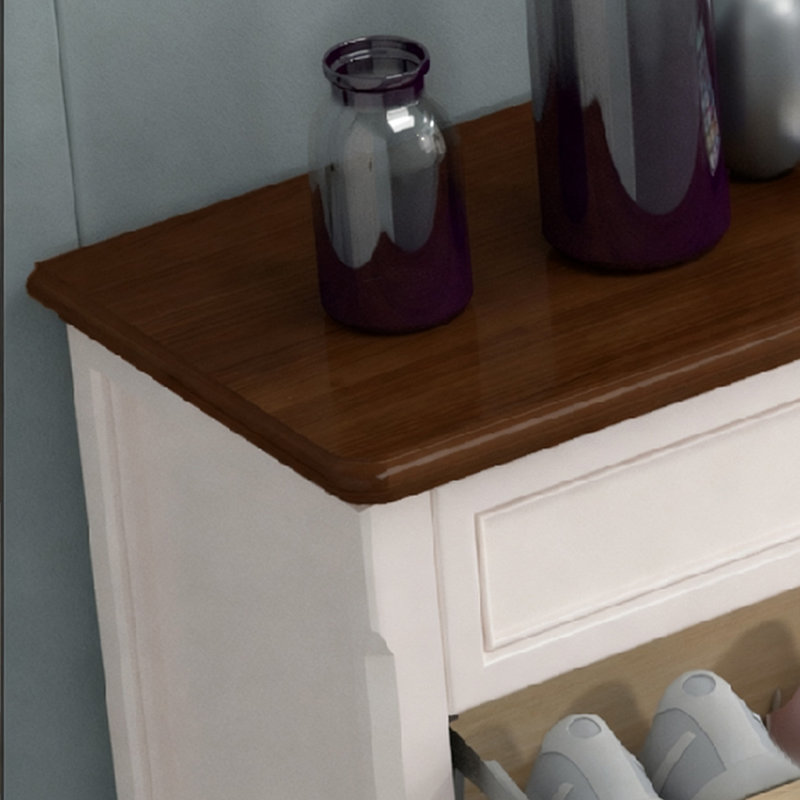 White Solid Wood Shoe Storage Bench, 48.43" H x 62.99" W x 11.42" D