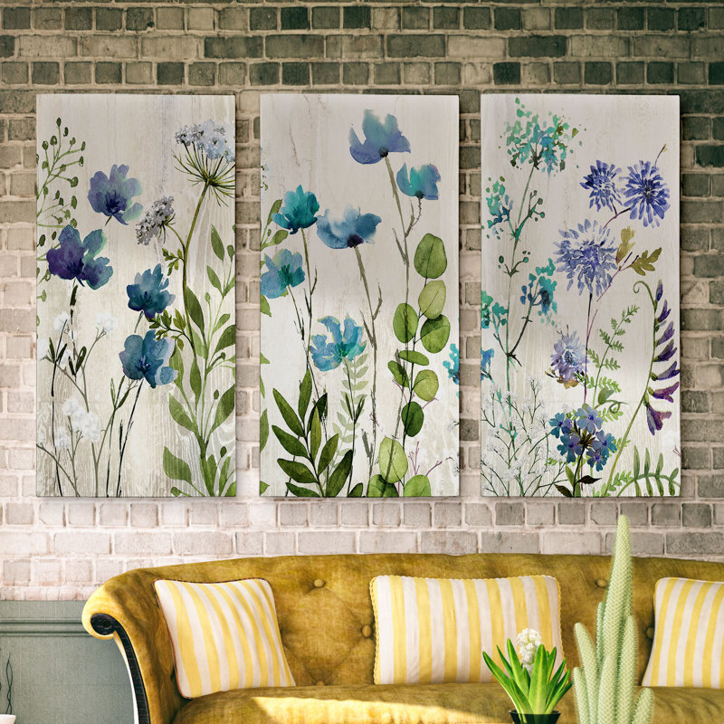 Blue Meadow - image multi-pièces sur toile, H 32 po x l 48 po x P 1,5 po