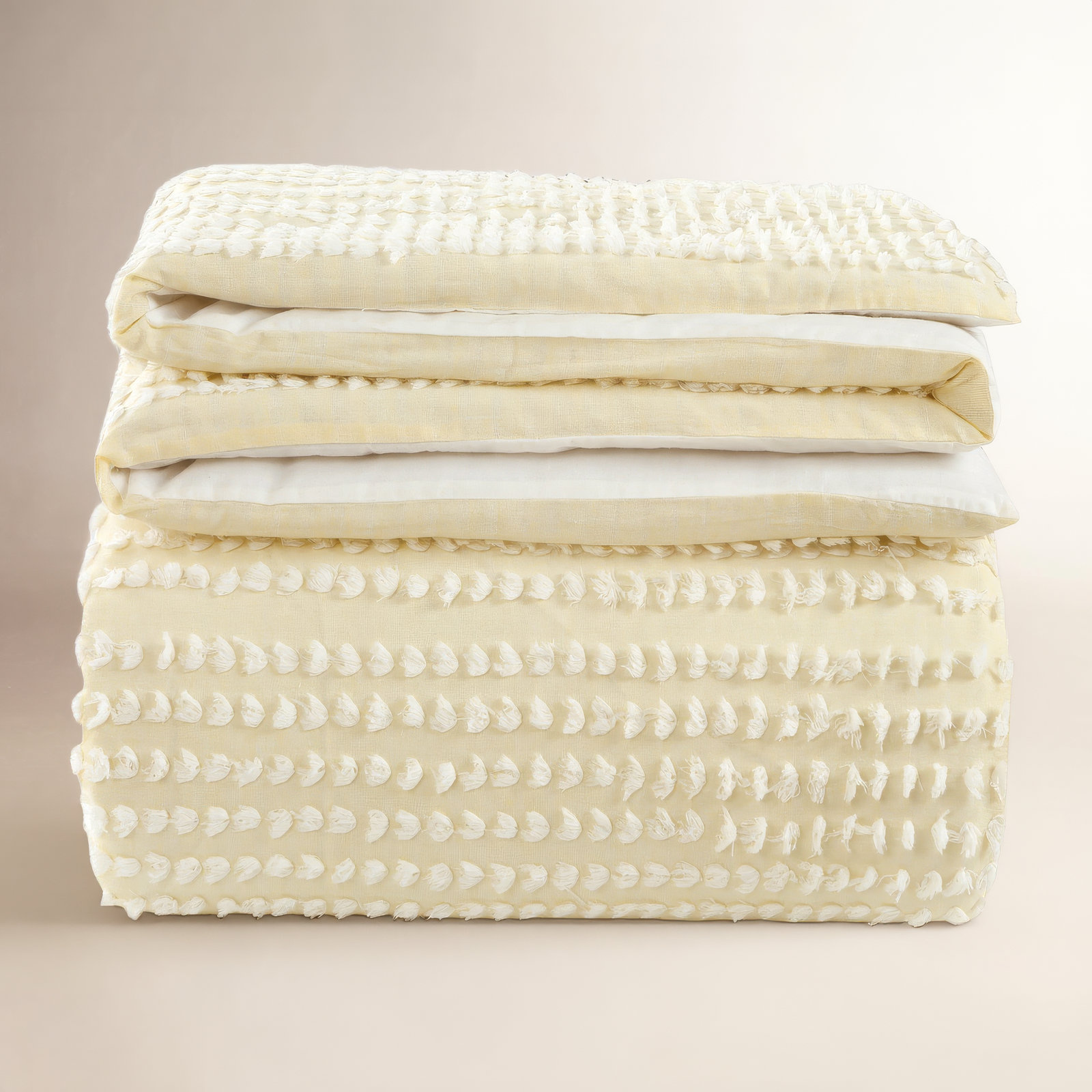 Blinn Cotton Duvet Cover Set, Yellow, King Duvet Cover + 2 King Shams