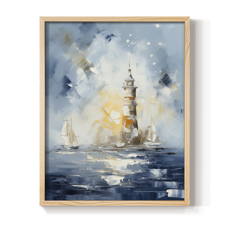 NAUTICAL Series Dxxxviii, reproduction encadrée - bois massif, Naturel, H 15 po x l 12 po
