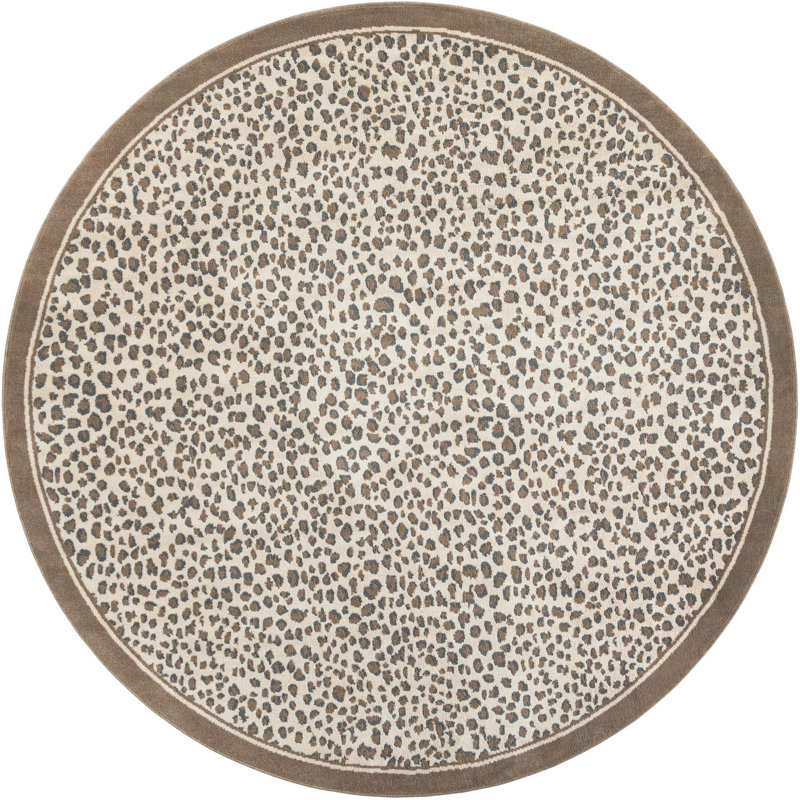 Tapis Pardus Teonni, Brown, Rond 10pi