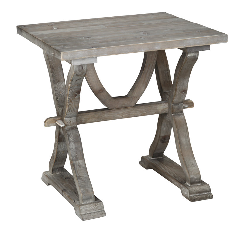 Ornellas Solid Wood Trestle Side Table