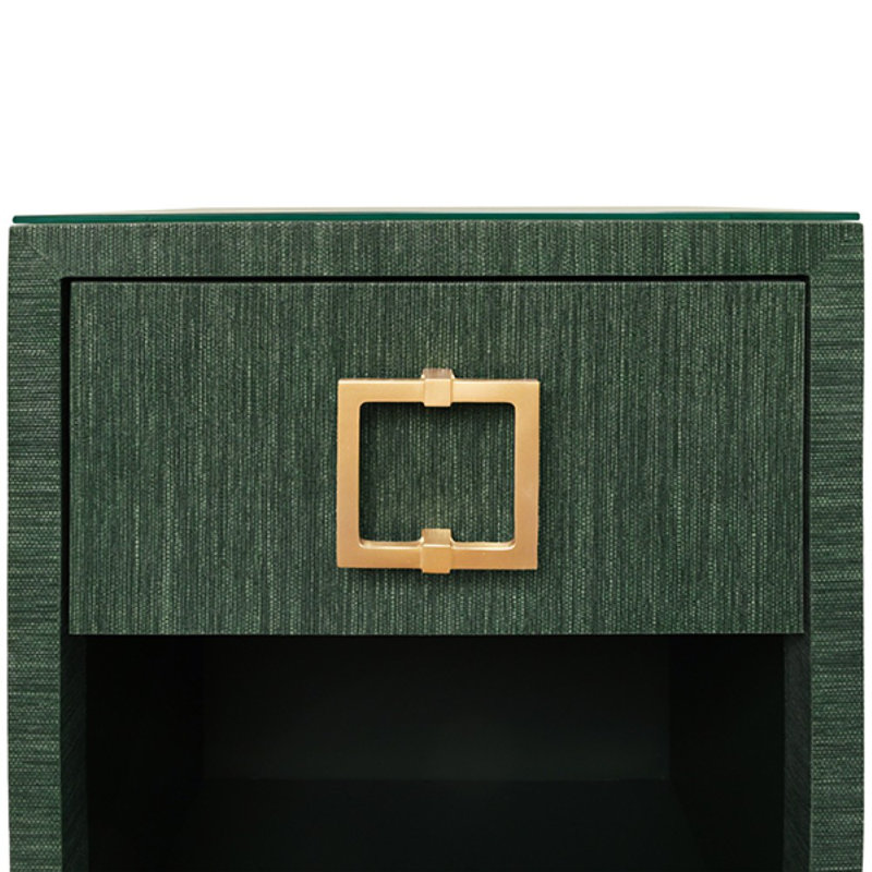 Blair Glass End Table, Green