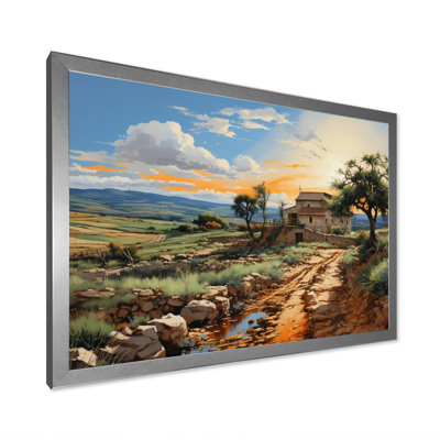 " Italy Sicilian Countryside I " Watercolor Print