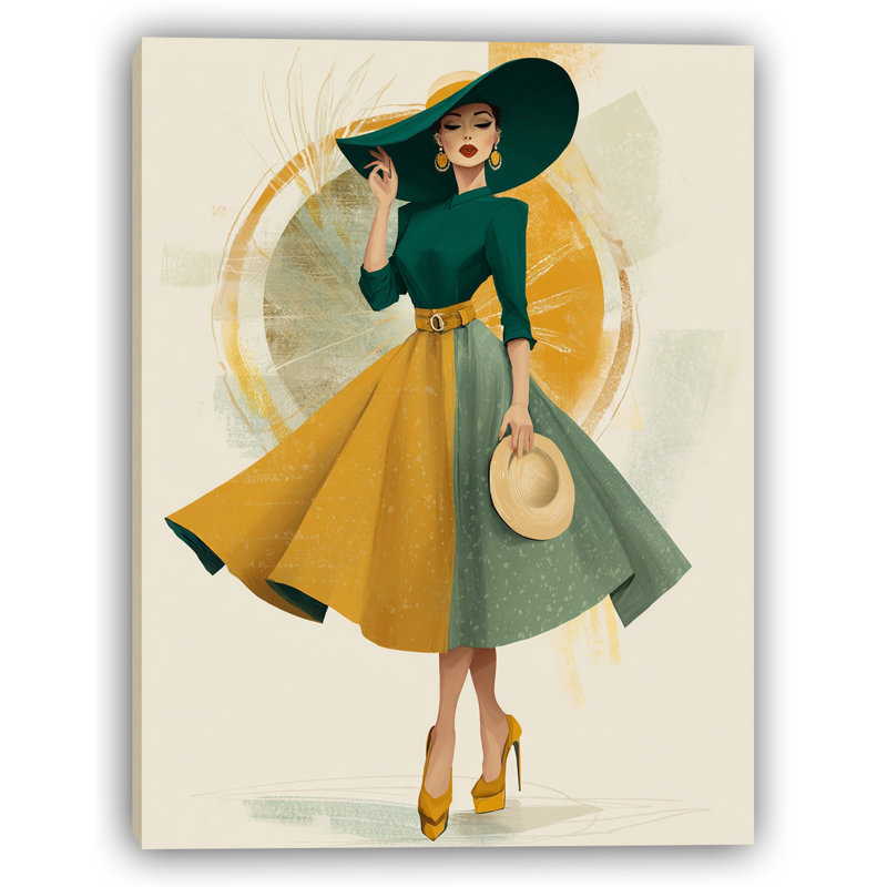 Emerald Gold Elegance Wrapped Canvas Wall Art
