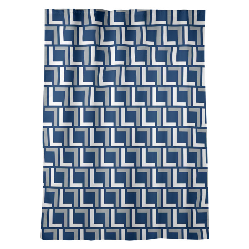 Panneau de rideau simple diaphane avec passe-tringle, Indianapolis Football - bleu foncé / blanc / gris