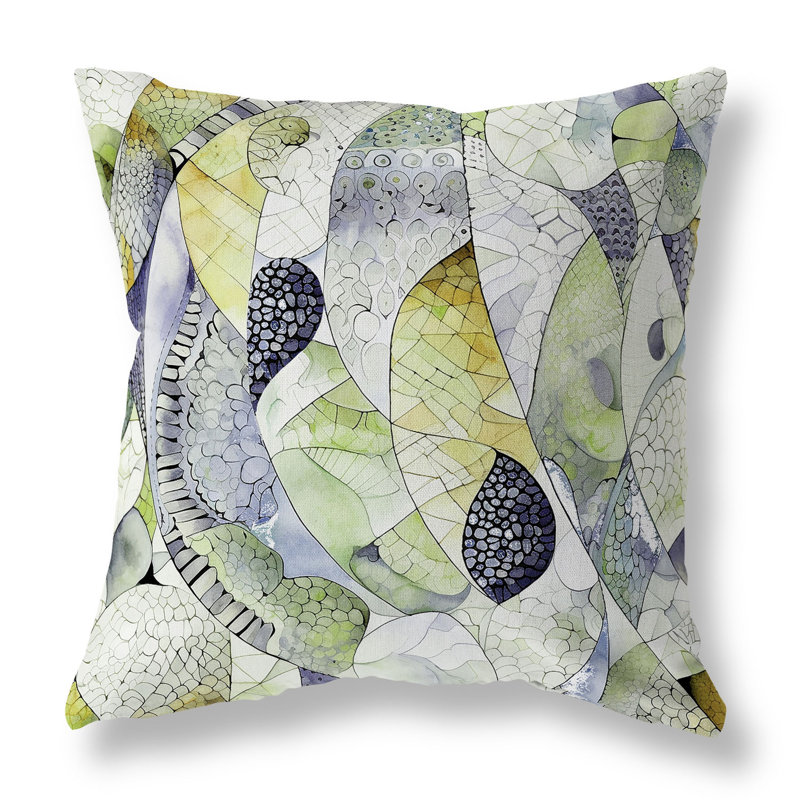 Coussin Rock Heaven, Vert / gris abstrait, H 16 po x l 16 po