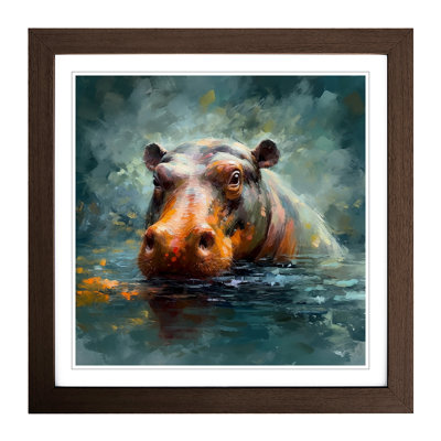 Hippo Impressionism No.1 - Framed Print