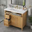  Meuble-lavabo simple 36 po avec lavabo et poignées en bois d'hévéa