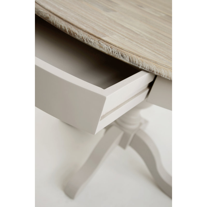 Bayou Round Solid Wood Top Dining Table, Truffle