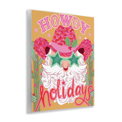 Art mural plaque de père Noël «Howdy Holidays», conception par Arrolynn Weiderhold