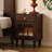 23"H Traditional Solid Wood Nightstand with Fluted Glass Door, Drawer-Left-102430246-102430244