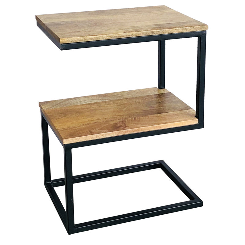 Solid Wood Pedestal End Table