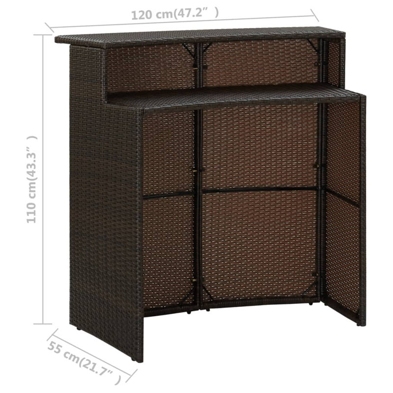 Table de bar Jasso, Brun