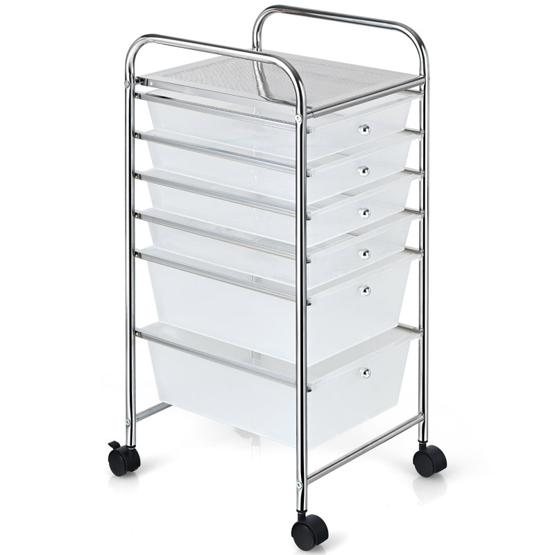 30'' H x 13'' W Utility Cart with Wheels, Clear