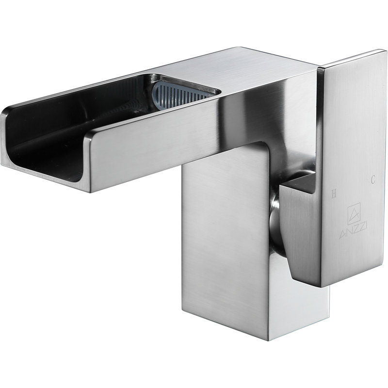 Single-Hole Single-handle Bathroom Faucet with Drain Assembly, Brushed Nickel