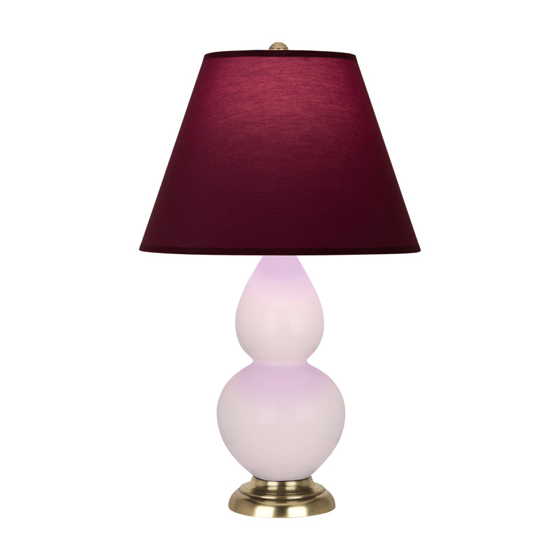 Double Gourd Table Lamp, Rose Water, Plum/Lavender, Antique Brass