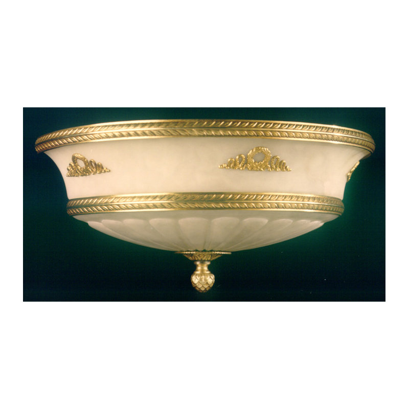 Crompton Glass Flush Mount, French Gold