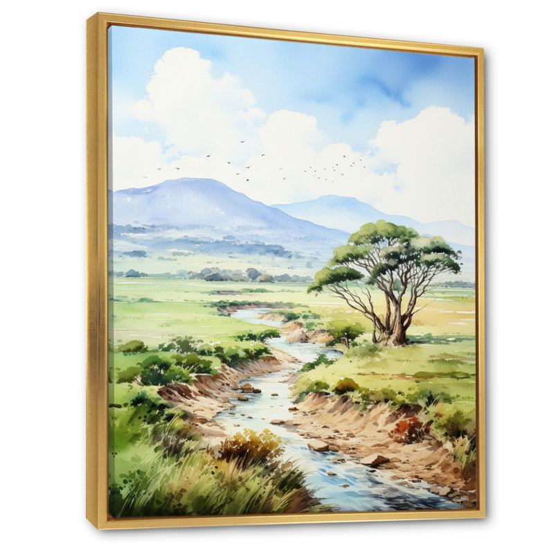 Paix paisible - impression, 40" H x 30" W, Cadre flottant doré