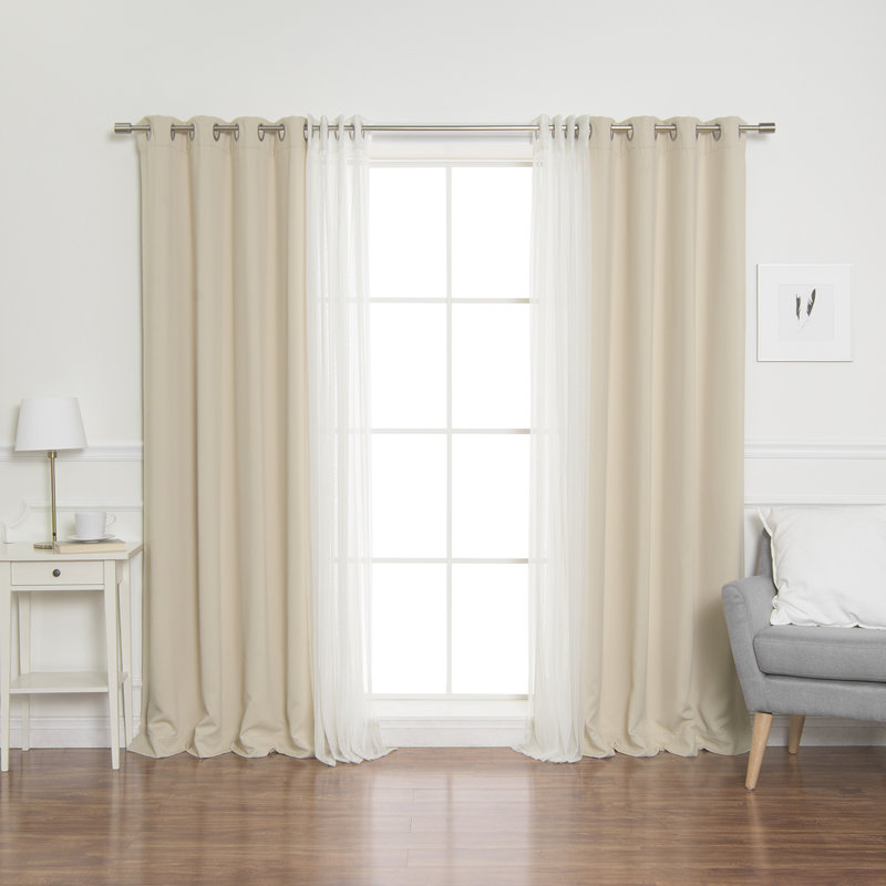 Panneau coulissant en polyester Natascha, l 52" x L 84", Beige