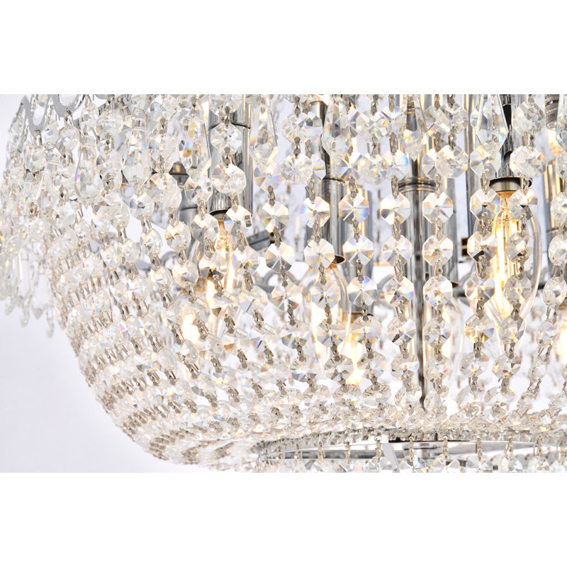 Plafonnier encastré 9 lumières 20 po Stoltz, Chrome