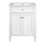 Meuble-lavabo de 61 cm (24 po), deux portes, tiroir, lavabo en céramique et fonction de fermeture en douceur pour salles de bain compactes. Rangement à 2 portes de 61 cm (24 po), rails coulissants basculants.