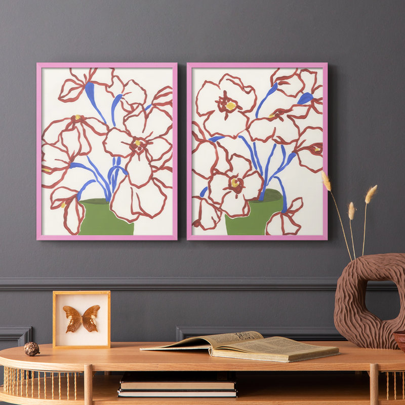 «Petal Perimeter I», reproduction encadrée de qualité supérieure - prête à être accrochée - aucun clou requis - aucun clou requis