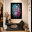 Art mural sur toile translucide avec lumières orchidées bleues et Halloween-2074389445