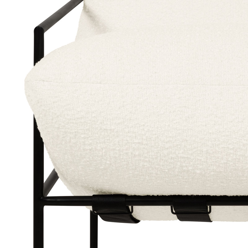Fauteuil de 28,5 po de largeur Danita, Ascot en bouclé performance blanc