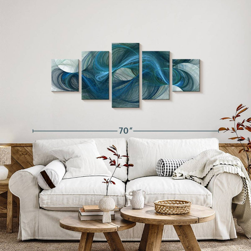 Abstract Linear Waves, 24" H x 55" W