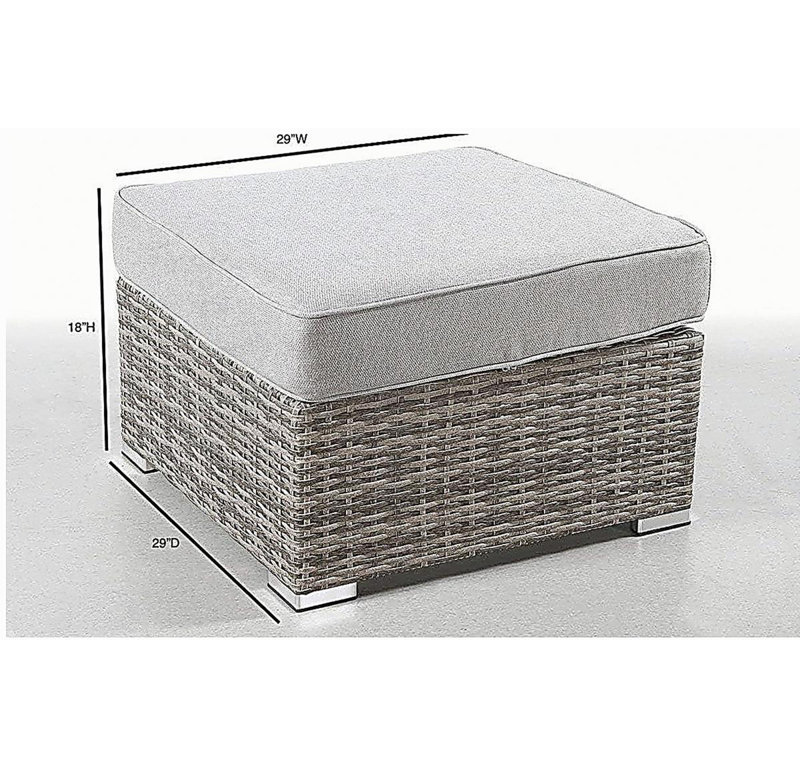Repose-pieds d'extérieur avec coussin entièrement assemblé