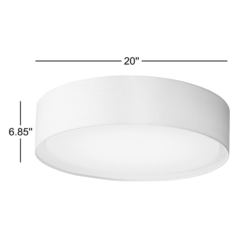 Jessalyn 5 Light LED Flush Mount, White Organza