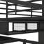 Lit mezzanine en métal avec table et garde-robe, double, conception épurée noire, structure solide, rangement spacieux, assemblage simple de taille double et de construction moderne, structure de la structure, espaces de rangement abondants, processus