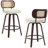 Cicero 25.59" Seat Height Swivel PU Faux Leather Bar Stools With Cane Back For Counter Height-207102288-207102302