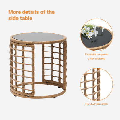 2 - Person Patio Dining Set with Round Table , Cushions Included