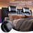Madray Faux Leather Upholstered Floating Platform Bed with LED Lights-2090512737-2090512744