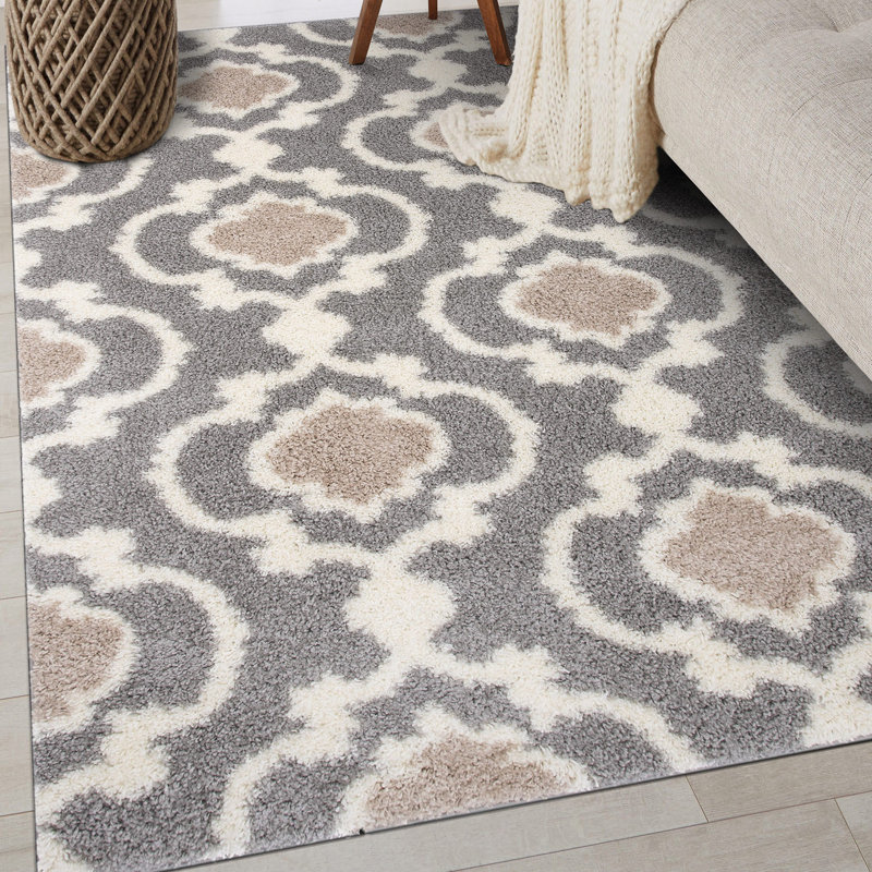 Tapis marocain gris foncé Hegwood, Rectangle de 10 pi x 14 pi