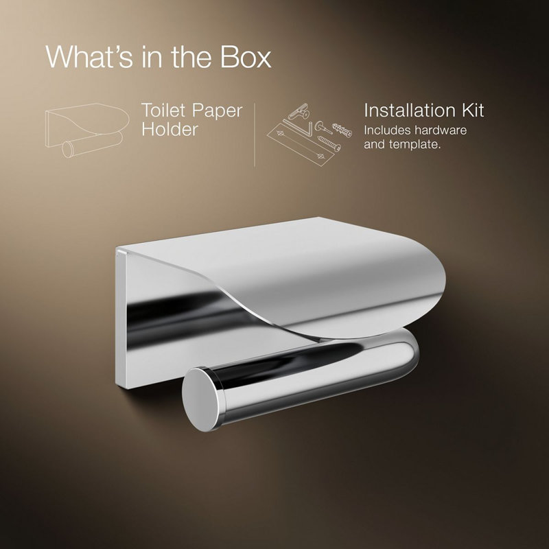 Avid Wall Mount Toilet Paper Holder, Polished Chrome