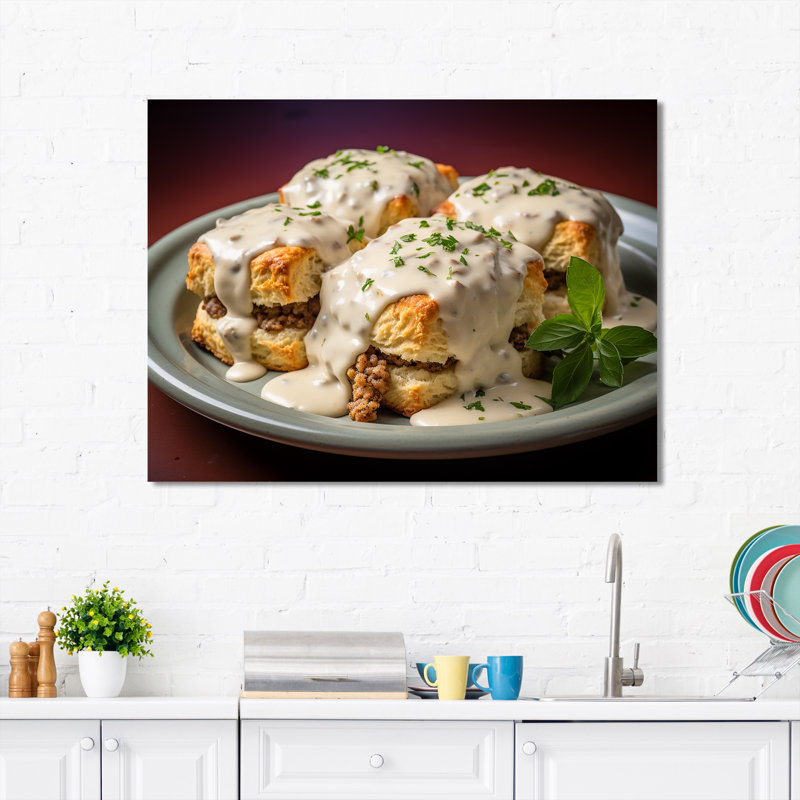 White Gourmet Gravy Desserts I - Desserts, art mural, Toile tendue, H 12 po x l 20 po x P 1 po